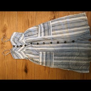 Women’s XS Blue/White Linen Dress